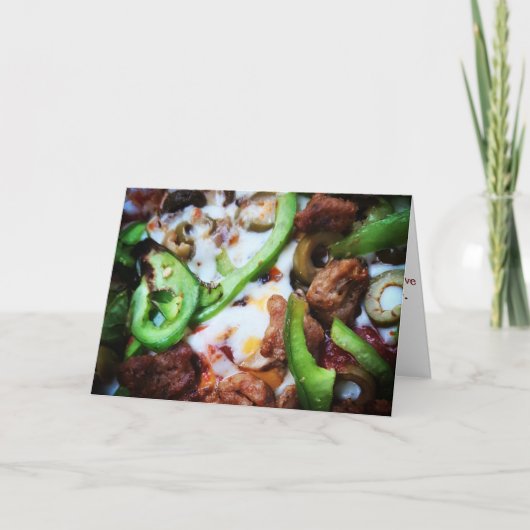 "Filtered Supreme Pizza" Get Well Card Kaart (Voorkant)