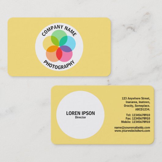 Filterventilator - Bleek geel #FFE67F Visitekaartje (Voorkant / Achterkant)