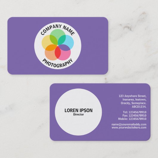 Filterventilator - Paars #7F66B2 Visitekaartje (Voorkant / Achterkant)