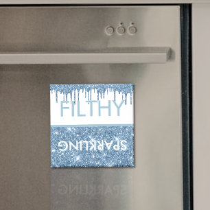 Filthy Sparkling Dripping Blue Glitter Dishwasher Magneet