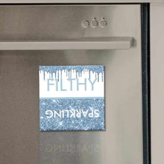 Filthy Sparkling Dripping Blue Glitter Dishwasher Magneet
