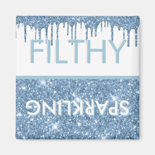 Filthy Sparkling Dripping Blue Glitter Dishwasher Magneet (Voorkant)