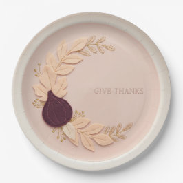 Filts Appliqué Geef Dank Vijg Thanksgiving Papieren Bordje