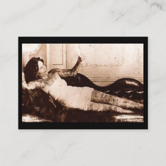 Fin De Siecle Tattooed Woman Visitekaartje (Voorkant)