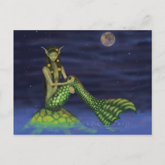 Fin Dipping Mermaid op Turtle Back Briefkaart