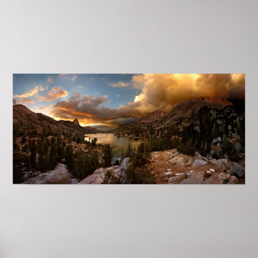 Fin Dome Middle Rae Lake Sunset - John Muir Trail Poster (Voorkant)