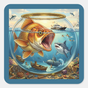 Fin Reversal – Ultieme Rolomkering Vierkante Sticker