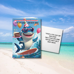 FIN-tastic Funny Shark Birthday #2 Kaart