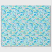 Fin-tastic haai verjaardagsfeestje Kinder onder he Cadeaupapier (Vlak)