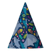 Fin-tastic haai verjaardagsfeestje Kinder onder he Feesthoedjes (Achterkant)