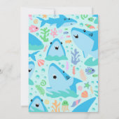 Fin-tastic haai verjaardagsfeestje Kinder onder he Kaart (Achterkant)