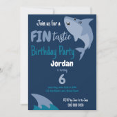 Fin-tastic haai verjaardagsfeestje Kinder onder he Kaart (Voorkant)