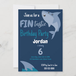 Fin-tastic haai verjaardagsfeestje Kinder onder he Kaart