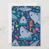 Fin-tastic haai verjaardagsfeestje Kinder onder he Kaart (Achterkant)