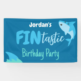 Fin-tastic haai verjaardagsfeestje Kinder onder he Spandoek