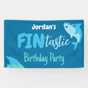 Fin-tastic haai verjaardagsfeestje Kinder onder he Spandoek