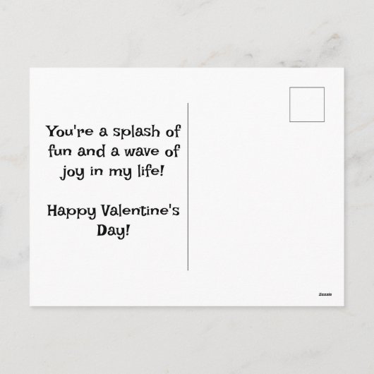 Fin-tastic Kind Vriendelijke Valentijnsdag Feestdagenkaart (Achterkant)