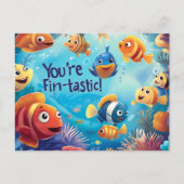 Fin-tastic Kind Vriendelijke Valentijnsdag Feestdagenkaart (Voorkant)