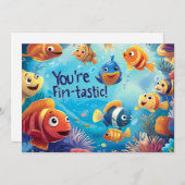 Fin-tastic Kind Vriendelijke Valentijnsdag Feestdagenkaart (Voorkant / Achterkant)