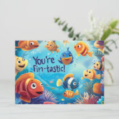 Fin-tastic Kind Vriendelijke Valentijnsdag Feestdagenkaart (Staand voorkant)