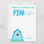 Fin-tastic Shark Bedankt Kinder onder het Zee Kaart (Voorkant)