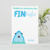 Fin-tastic Shark Bedankt Kinder onder het Zee Kaart (Staand voorkant)