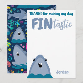 Fin-tastic Shark Bedankt Kinder onder het Zee Kaart