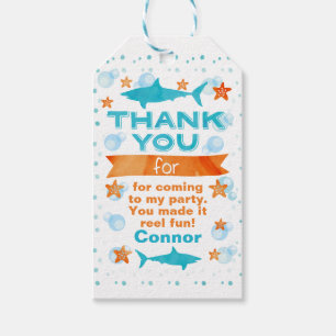Fin-tastic Shark Birthday Favor Label Cadeaulabel