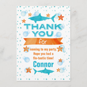 Fin-tastic Shark Birthday Hartelijk dank Bedankkaart
