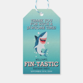 Fin-tastic Shark Ocean Verjaardag Cadeaulabel