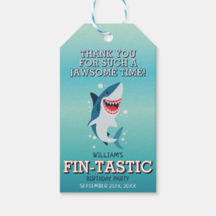 Fin-tastic Shark Ocean Verjaardag Cadeaulabel