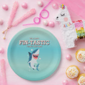 Fin-tastic Shark Ocean Verjaardag Papieren Bordje (Feest)