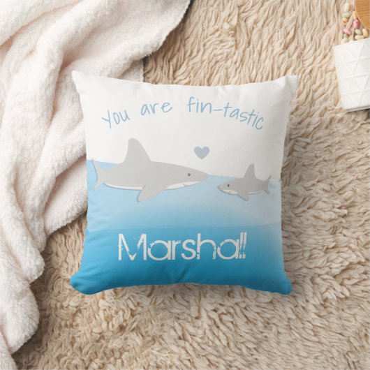 Fin-tastic Shark Ouder en Kind Sierkussen (Deken)