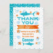 Fin-tastic Shark Verjaardag Bedankt Card (Voorkant / Achterkant)