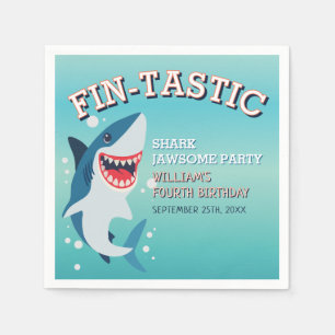 Fin-tastic Shark Verjaardag Jawsome Verjaardag Servet