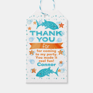 Fin-tastic Whale Shark Birthday Favor Label Cadeaulabel