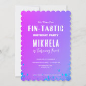 Fin-tastic Zeemeermin Thema Achtergrond Verjaardag Kaart (Voorkant)