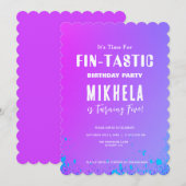 Fin-tastic Zeemeermin Thema Achtergrond Verjaardag Kaart (Voorkant / Achterkant)
