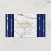 Fin Tech-pictogram | Wit Marmer | Goud Blauw Detai Visitekaartje (Achterkant)