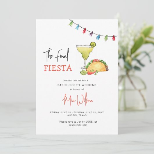 Finaal Fiesta Mexican Bachelorette weekend Kaart (Staand voorkant)