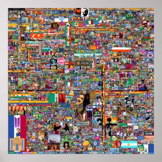 Finaal r/Place Canvas Poster (Voorkant)