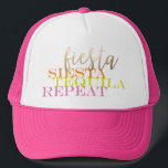 Final Fiesta Bachelorette Favor  Trucker Pet<br><div class="desc">Viel je Bachelorette met een finale Fiesta! Deze aanpasbare trucker die een groot partijvoordeel is voor alle gasten van een epische bachelorette fista! "Fiesta siesta tequila repeat" is kleurrijk en helder met moderne typografie, dus kan het op elke kleur worden gebruikt, maar de witte achtergrond maakt het pop! Grafisch kan...</div>