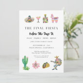 Final Fiesta Bachelorette Invitation Kaart (Staand voorkant)