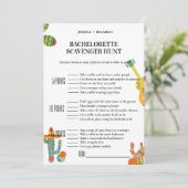 Final Fiesta Bachelorette scavenger jacht spel Kaart (Staand voorkant)