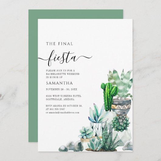 Final Fiesta Boho Scottsdale Bachelorette Party Kaart (Voorkant / Achterkant)