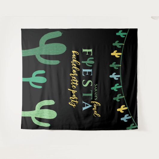 Final Fiesta Cactus Bachelorette Foto Achtergrond Wandkleed (Voorkant (horizontaal))