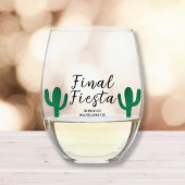 Final Fiesta Cactus Bachelorette Party Favor Wijnglas Zonder Voet