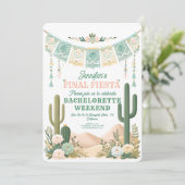 Final Fiesta Cactus Kleurrijke Bruids/Bachelorette Kaart (Staand voorkant)
