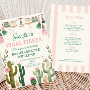 Final Fiesta Cactus Kleurrijke Bruids/Bachelorette Kaart