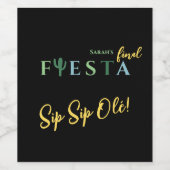 Final Fiesta Cactus Mexicaans vrijgezellenfeest Wijn Etiket (Enkel label)